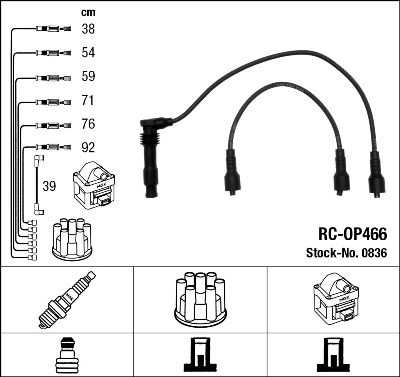 Augstsprieguma vadu komplekts NGK 0836