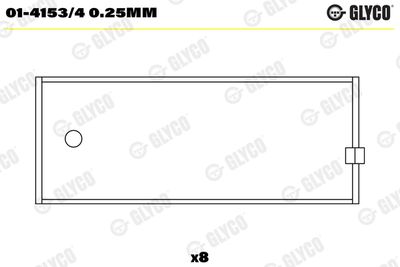 Шатунный подшипник GLYCO 01-4153/4 0.25mm