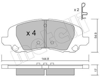 Bremžu uzliku kompl., Disku bremzes METELLI 22-0861-0