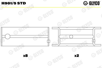 Подшипник коленвала GLYCO H901/5 STD
