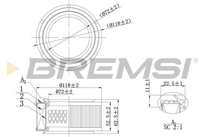 Воздушный фильтр BREMSI FA2033
