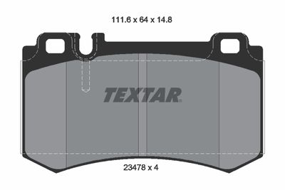 Bremžu uzliku kompl., Disku bremzes TEXTAR 2347802