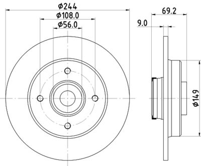 Тормозной диск HELLA 8DD 355 132-161