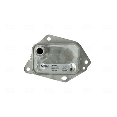 Eļļas radiators, Motoreļļa NISSENS 91592