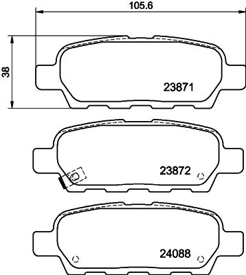 Комплект тормозных колодок, дисковый тормоз HELLA PAGID 8DB 355 010-241