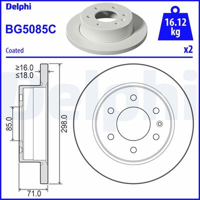 Тормозной диск DELPHI BG5085C