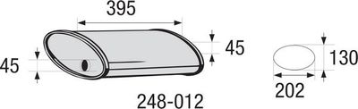Vidējais izpl. gāzu trokšņa slāpētājs, Universāls BOSAL 248-012