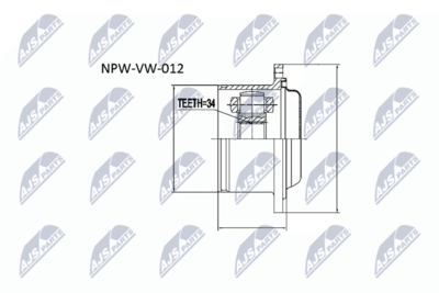 Шарнирный комплект, приводной вал NTY NPW-VW-012