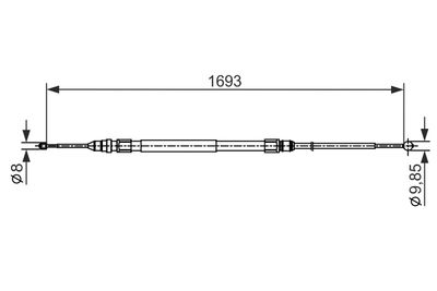 Тросик, cтояночный тормоз BOSCH 1 987 482 542