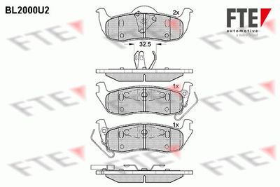 Bremžu uzliku kompl., Disku bremzes FTE 9010586