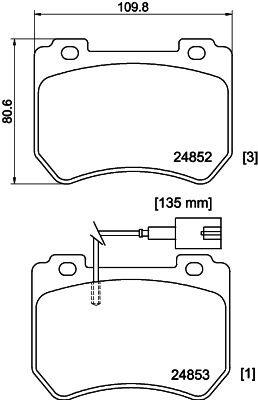 HELLA PAGID 8DB355014651 Bremžu uzliku kompl