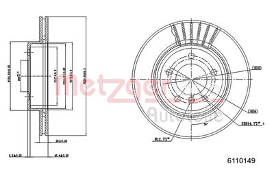 Тормозной диск METZGER 6110149