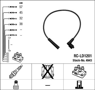 Augstsprieguma vadu komplekts NGK 4943