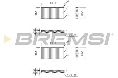 Filtrs, Salona telpas gaiss BREMSI FC0888C