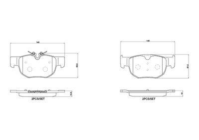 Bremžu uzliku kompl., Disku bremzes BREMBO P 36 039