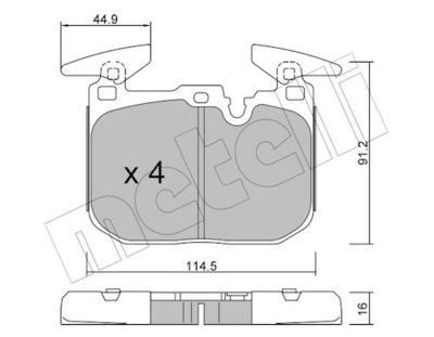 Bremžu uzliku kompl., Disku bremzes METELLI 22-1015-3