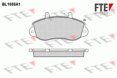 Bremžu uzliku kompl., Disku bremzes FTE BL1688A1