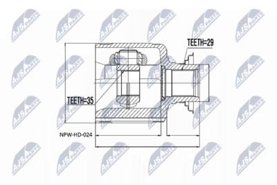 Шарнирный комплект, приводной вал NTY NPW-HD-024