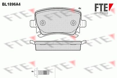 Bremžu uzliku kompl., Disku bremzes FTE 9010484