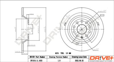 Тормозной диск Dr!ve+ DP1010.11.1633