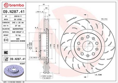 Bremžu diski BREMBO 09.N287.41