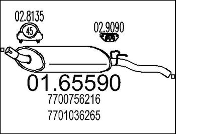 Глушитель выхлопных газов конечный MTS 01.65590