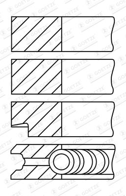 Комплект поршневых колец GOETZE ENGINE 08-527608-00