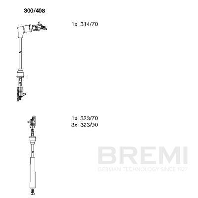 Комплект проводов зажигания BREMI 300/408