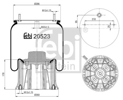 Pneimoatsperes spilvens, Pneimopiekare FEBI BILSTEIN 20523