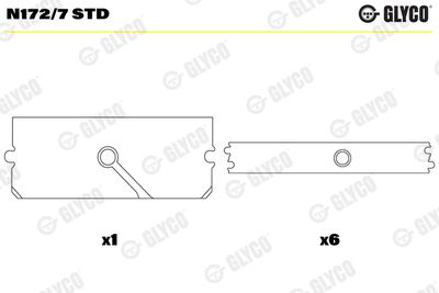 Sadales vārpstas gultnis GLYCO N172/7 STD