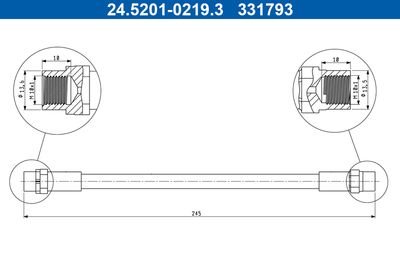 Тормозной шланг ATE 24.5201-0219.3