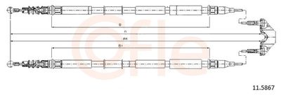 Тросик, cтояночный тормоз COFLE 11.5867