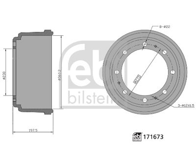 Bremžu trumulis FEBI BILSTEIN 171673