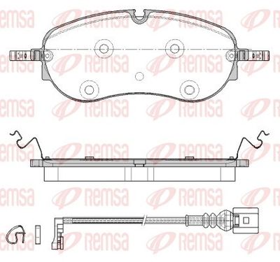Bremžu uzliku kompl., Disku bremzes REMSA 1962.01