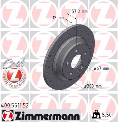 Тормозной диск ZIMMERMANN 400.5511.52