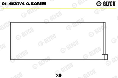 Шатунный подшипник GLYCO 01-4137/4 0.50mm