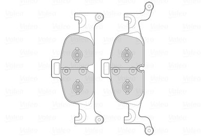 Bremžu uzliku kompl., Disku bremzes VALEO 601721