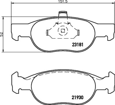 HELLA PAGID 8DB355008431 Bremžu uzliku kompl