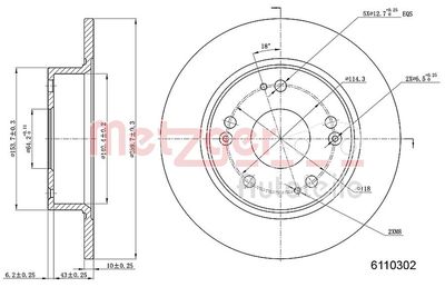 Тормозной диск METZGER 6110302
