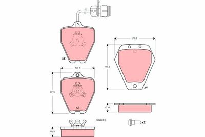 Комплект тормозных колодок, дисковый тормоз TRW GDB1329