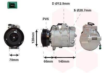Компрессор, кондиционер VAN WEZEL 0300K150