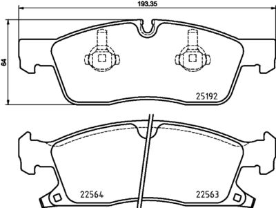Bremžu uzliku kompl., Disku bremzes HELLA PAGID 8DB 355 025-541