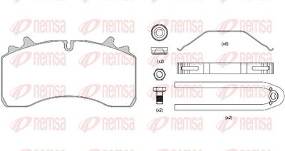 Bremžu uzliku kompl., Disku bremzes REMSA JCA 1075.80