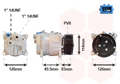 Компрессор, кондиционер VAN WEZEL 5800K303