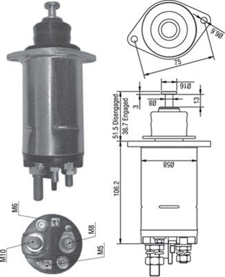 Ievilcējrelejs, Starteris MAGNETI MARELLI 940113050305