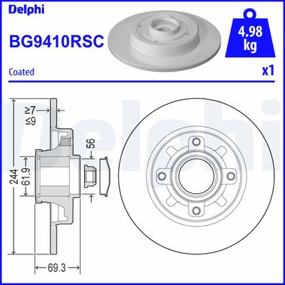 Тормозной диск DELPHI BG9410RSC