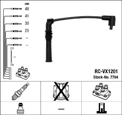 Augstsprieguma vadu komplekts NGK 7704