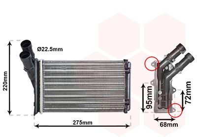 Теплообменник, отопление салона VAN WEZEL 09006082