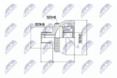 Шарнирный комплект, приводной вал NTY NPZ-AU-009
