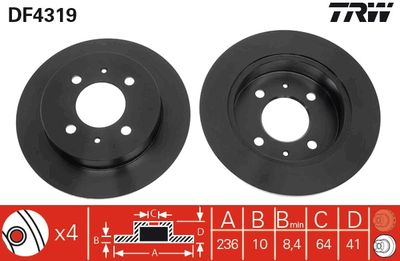Тормозной диск TRW DF4319